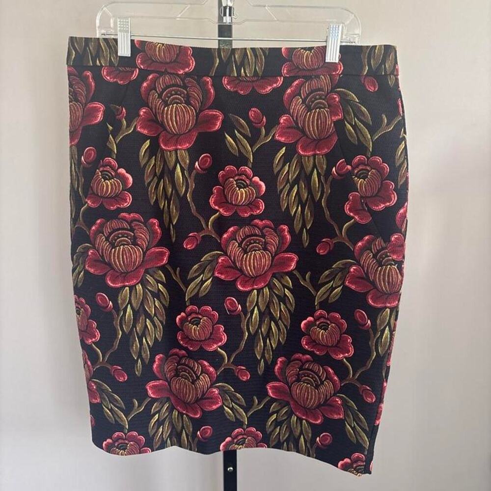 Ann Taylor Business Casual Floral Print Pencil Skirt Size 14